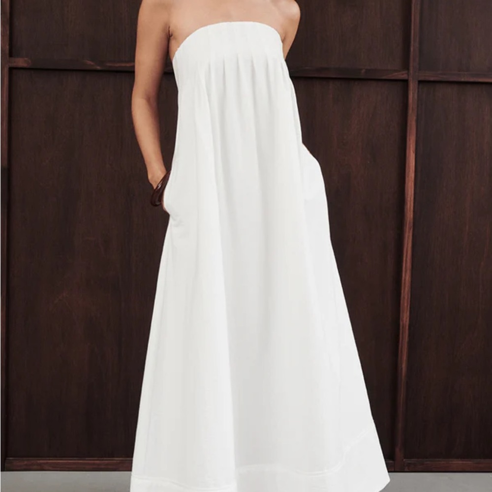 NWT Dissh Morgan White Strapless Midi Dress
